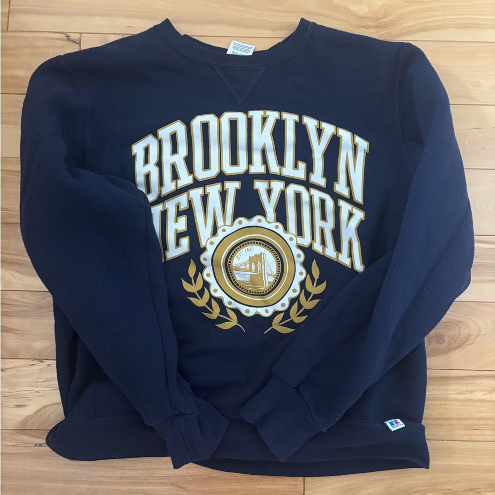 Russell Athletic Blue and Gold Crewneck Sweater